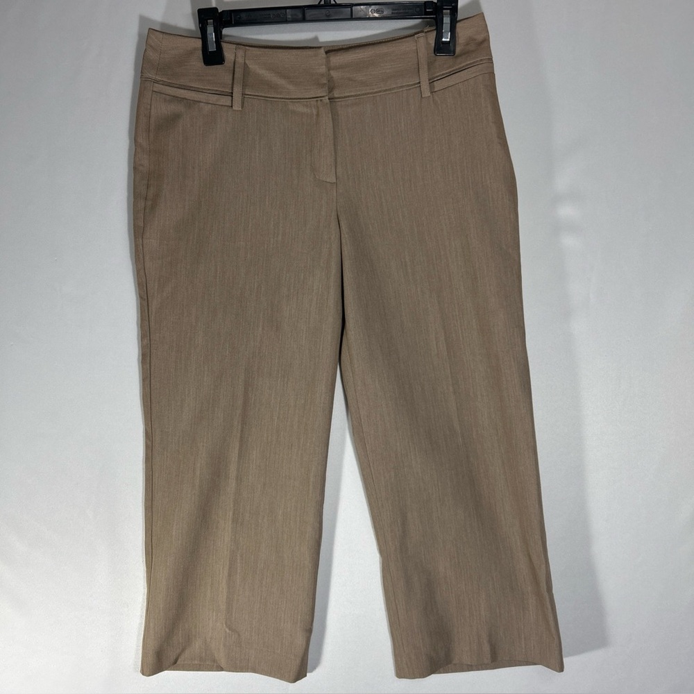 Larry Levine Stretch Womens Size 6 Brown Cotton Blend Capri  Dress Pants
